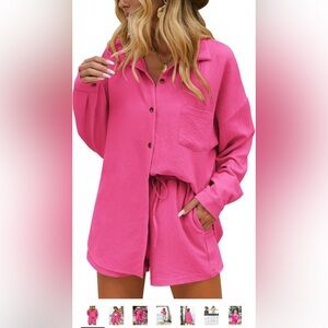 NWOT, never worn! *** 2-piece set *** Hot Pink *** Medium